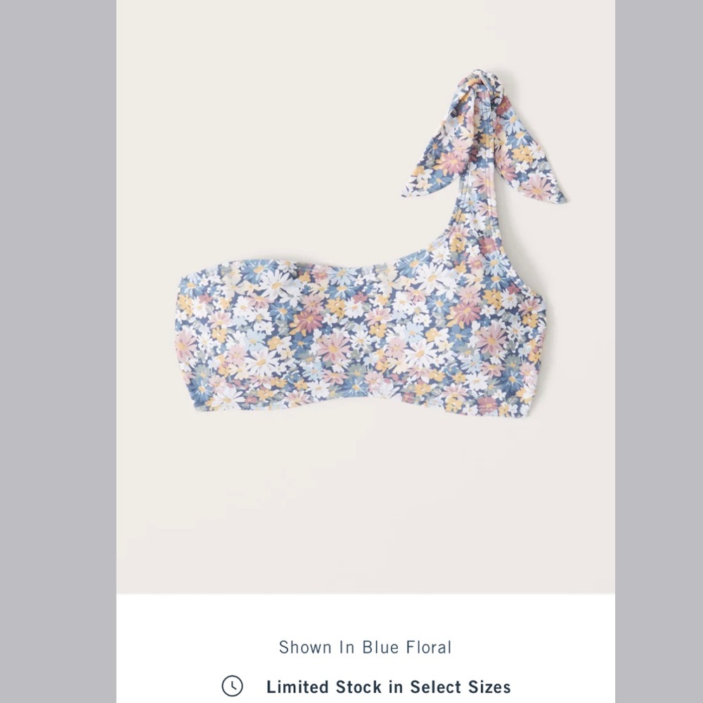 NWT Abercrombie & Fitch Floral 1 Shoulder Swim Top